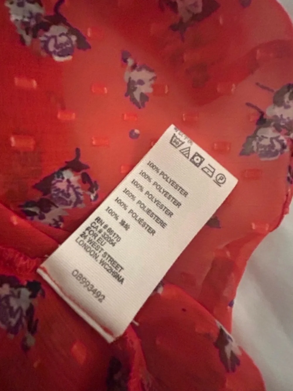NWOT - Free People Boho Red Floral Blouse 